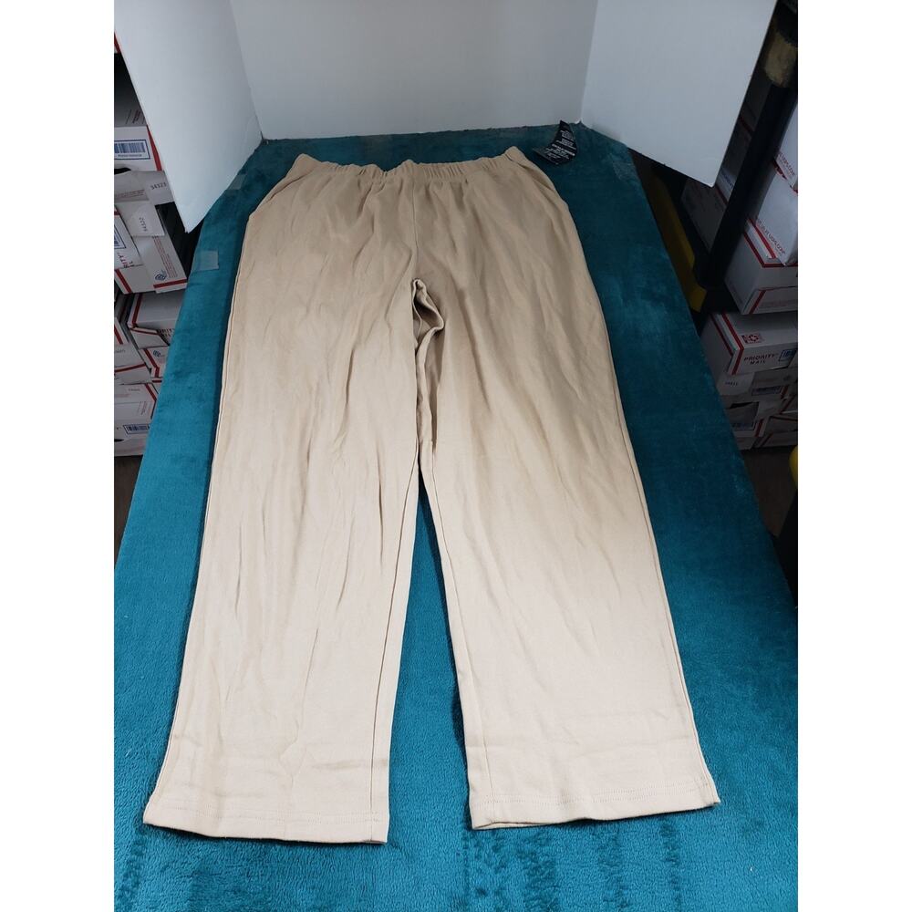Roamans Pants Size 1X Womens Beige Pull On Stretch Elastic Waist Jegging NWT